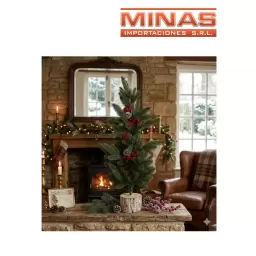 ARBOL DE NAVIDAD 70 CM CON BASE DE MADERA